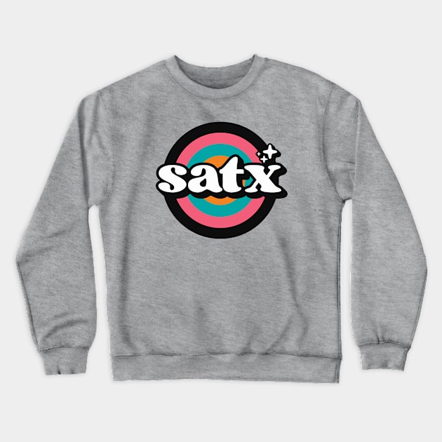 Vintage San Antonio Sunset Seal // Retro City Emblem for San Antonio, Texas SATX Crewneck Sweatshirt by Now Boarding